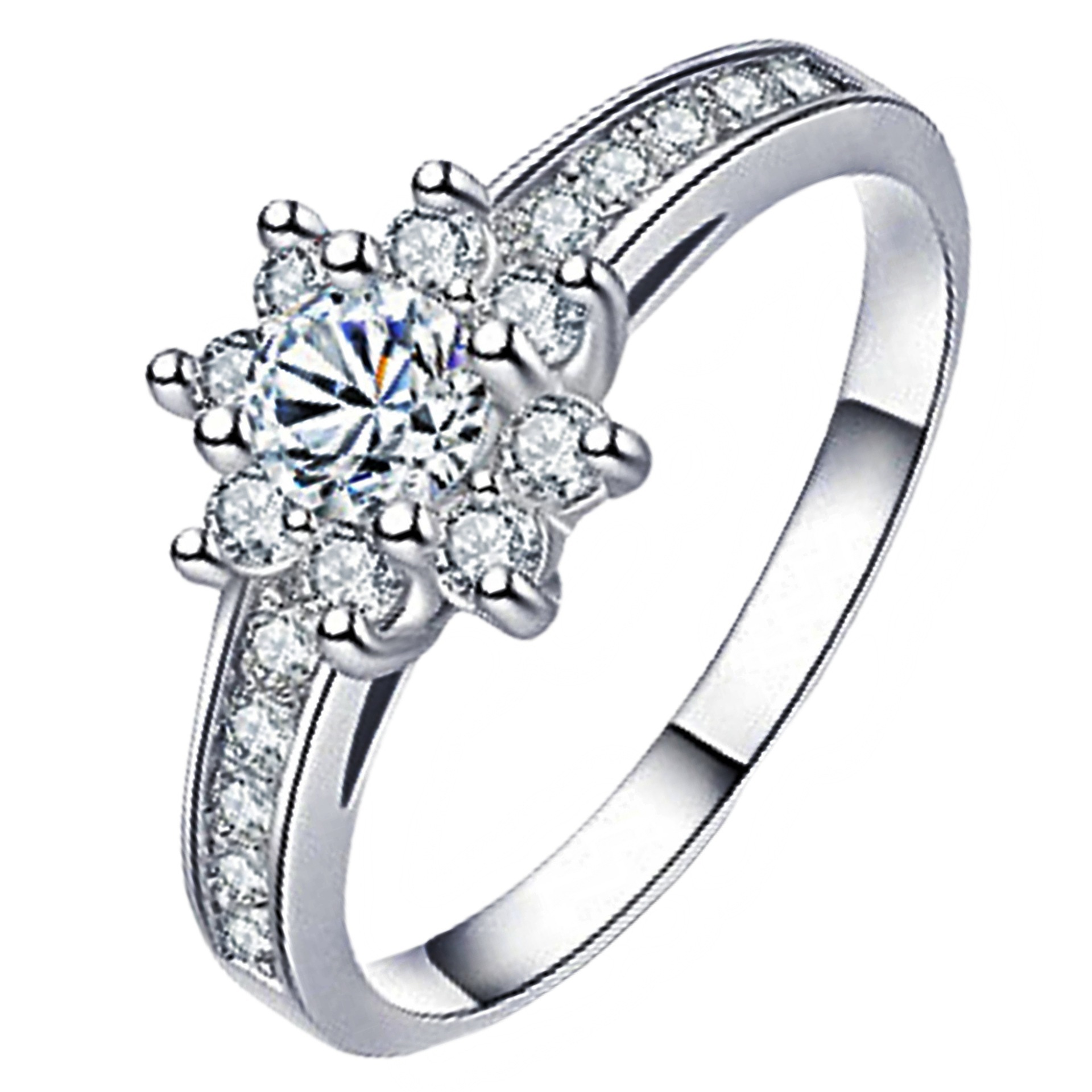 Fashionable universal ring with stone with zircon