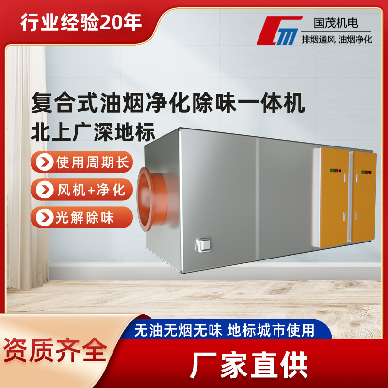餐饮酒店厨房油烟净化设备饭店油烟净化一体机组食堂用油烟净化器