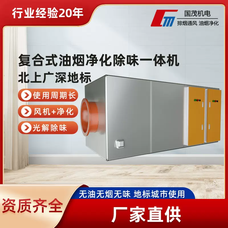 餐饮酒店厨房油烟净化设备饭店一体机组食堂用器商用静电式专用