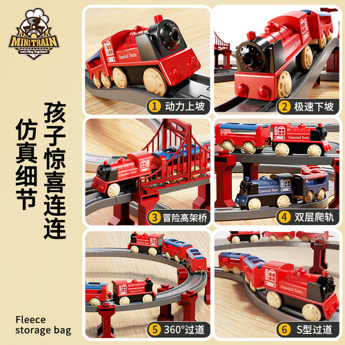 Electric high-speed rail train small train with track boy EMU model simulation educational birthday gift children's toy