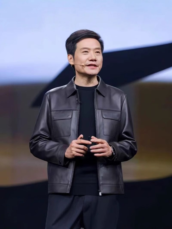 オリジナル Lei Jun 同色レザージャケットメンズジャケット春と秋模擬レザーラペルオートバイレザージャケット 2025 新しいスタイル|undefined