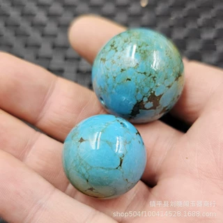 30毫米镁磷矿仿绿松石圆珠仿玉石散珠diy饰品大号珠子文玩配件珠