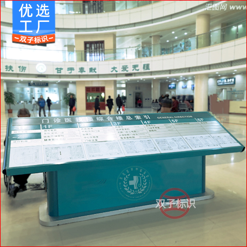 医院楼层索引牌制作厂家 社区门诊导向指示牌总平面索引导览图