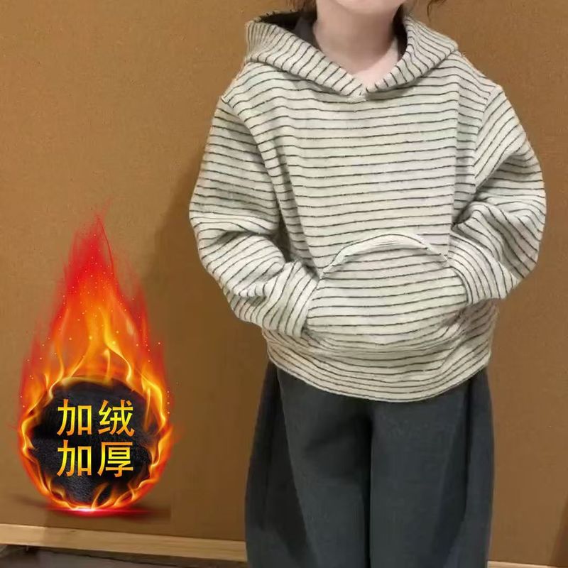 韩国童装2025秋季新款儿童韩版可爱条纹卫衣弯刀裤幼儿园休闲套装|undefined