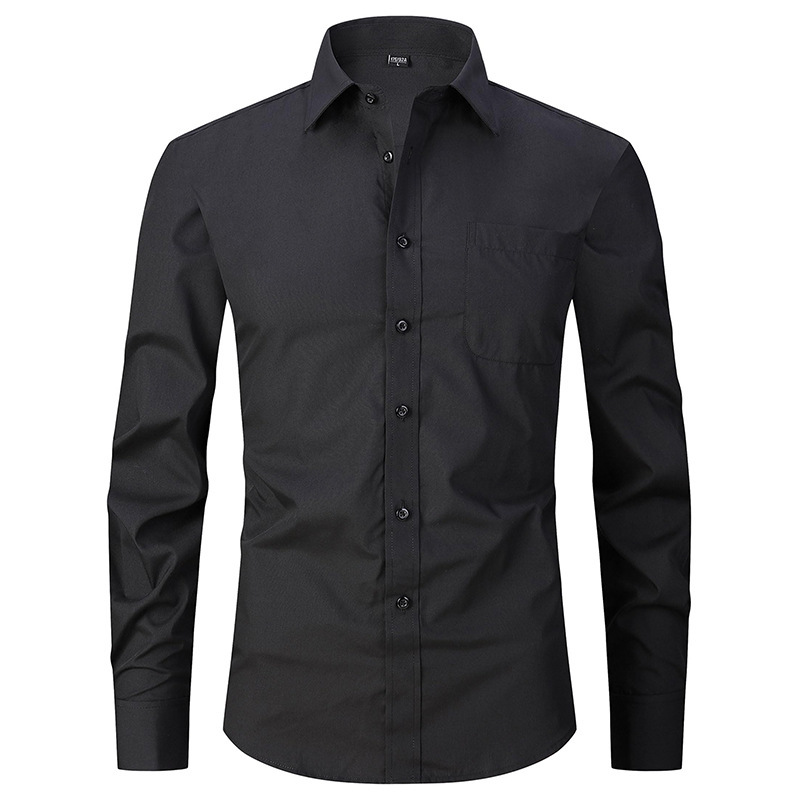 Black Shirt Men's Long-Sleeved Slim Formal Shirt French Cufflinks Groom Wedding Men's Dress Business Work Clothing Black Shirt Men's Long-Sleeved Slim Formal Shirt French Cufflinks Groom Wedding Men's Dress Business Work Clothing