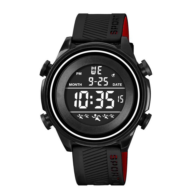 Estudiantes de deportes al aire libre cronógrafo de luz nocturna gran dial reloj electrónico moda multifuncional reloj electrónico de alarma para hombres