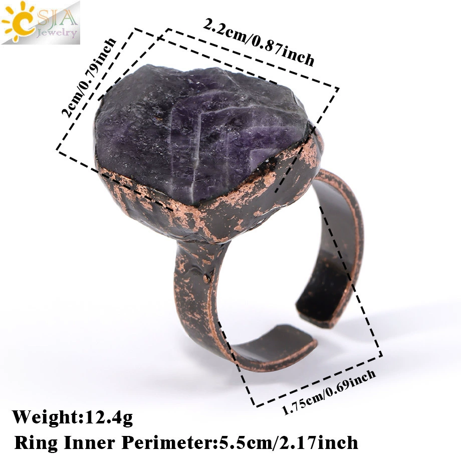 (Cross-border trading), retro organic crystal, natural ore, adjustable ring with stone