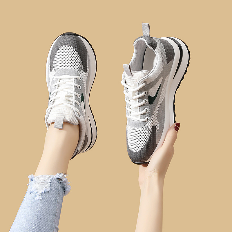 Sports Mesh Breathable Sports Women's Versatile Casual Lightweight Soft Sole Running Dad Shoes 2024 New Model_voghion.com