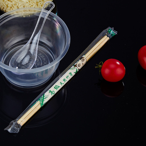 100 pairs of disposable chopsticks 4.5*19.5mm bamboo chopsticks individually packaged small round chopsticks for convenience use outside the store