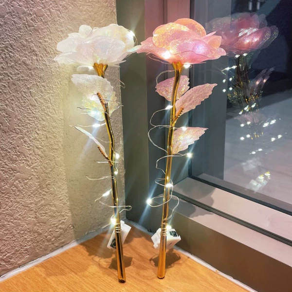 Rose-Flashing Gold + LED Light