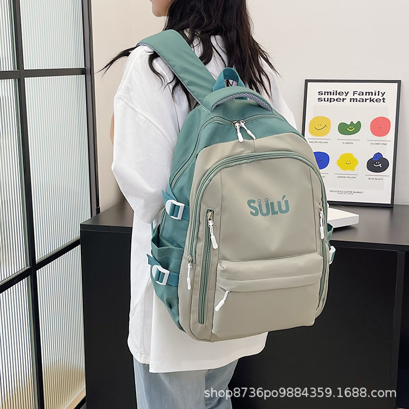 Cross-border schoolbag girls junior high school Senior high school students high value backpack primary school students third to sixth grade lightweight backpack