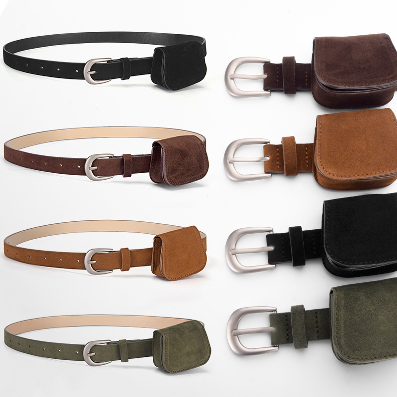 Retro Frosted Imitation Suede Belt Bag for Women New High-End Versatile Belt Ins Style Sexy Belt for Women Retro Frosted Imitation Suede Belt Bag for Women New High-End Versatile Belt Ins Style Sexy Belt for Women