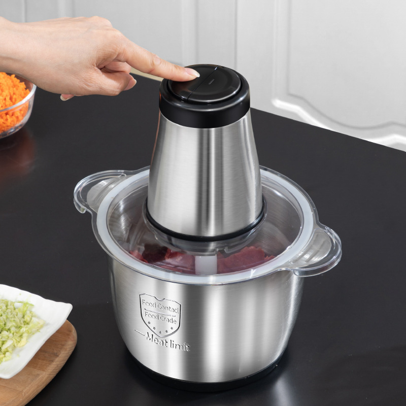 Cross-Border Electric Meat Grinder, Dual-Speed High-Power Stainless Steel Meat Grinder, Multi-Functional Food Processor for Home Use