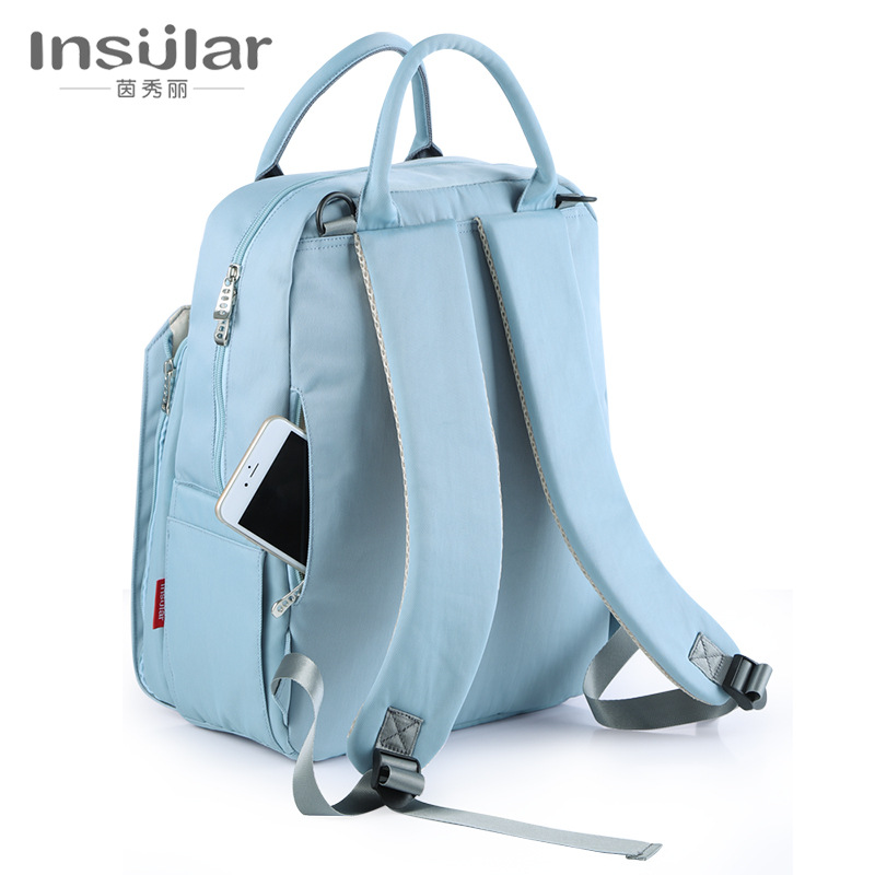 Mochila impermeable de gran capacidad para madres, con compartimento para botellas de aislamiento, ideal para uso exterior y viajes.