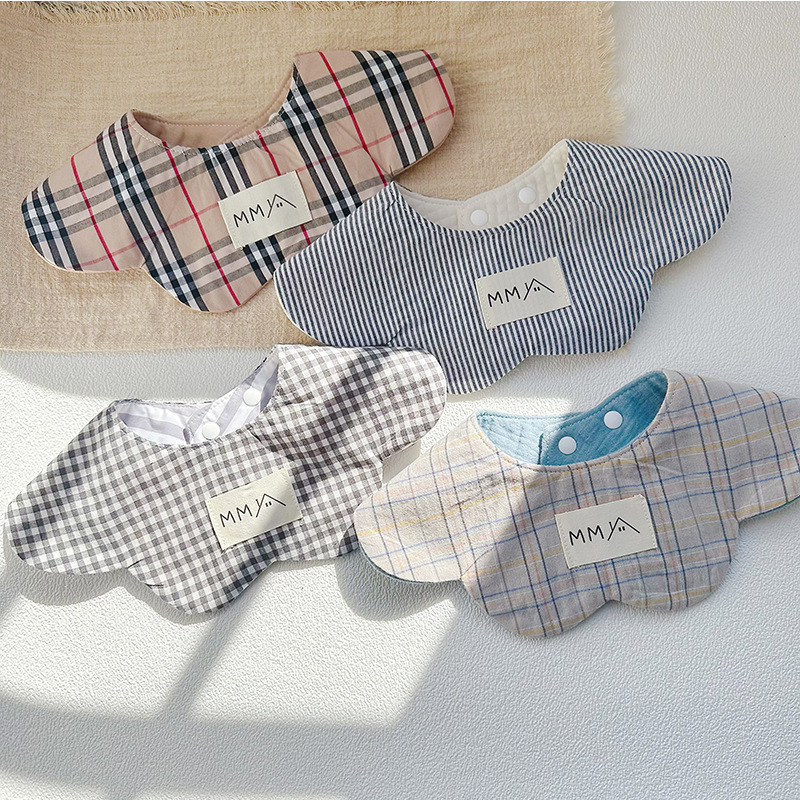 Baby Saliva Towel Waterproof Pure Cotton Type a Petal Newborn U-Shaped Korean Waterproof Double-Sided Color Baby Type a