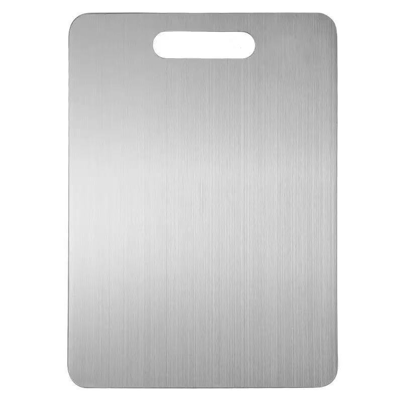 Transfronterizo especial para acero inoxidable placa de cocina gruesa antibacteriana cortar verduras cortar carne placa de corte de acero inoxidable de doble cara