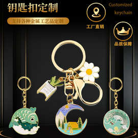 金属钥匙扣定制 文创烤漆珐琅钥匙链 旅游景点纪念挂件卡通钥匙扣