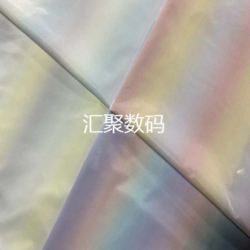 彩虹渐变 遮阳帽面料 鲨鱼皮印花  皮革数码印花  弱溶剂印花