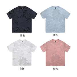 美式扎染短袖t恤潮牌索罗娜重磅250克双纱纯棉上衣男女款外贸通用