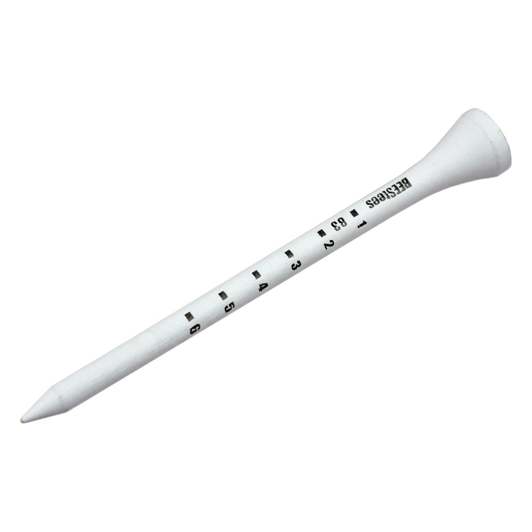 Tee de golf con escala, tee de golf de madera de 83 mm con escala impresa, soporte para pelotas