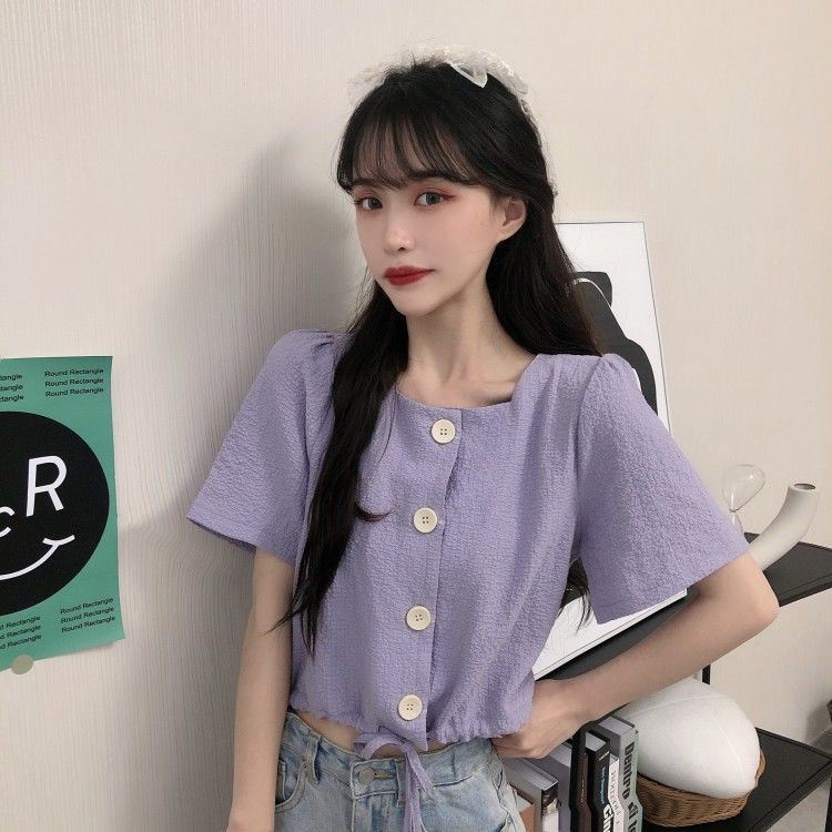 New 2024 Summer gentle sweet short-sleeved sweater fashionable simple design small short-sleeved top for women