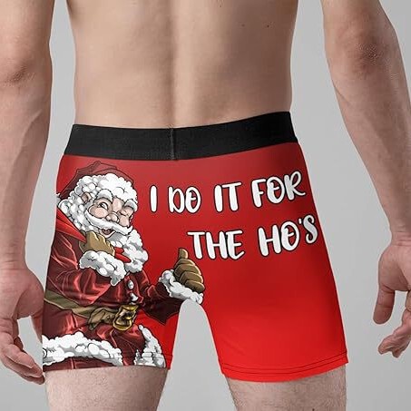 Cross-Border Amazon Men's Christmas Underwear Fun Boxer Briefs Prank Santa Claus Boxer Briefs Christmas Fun