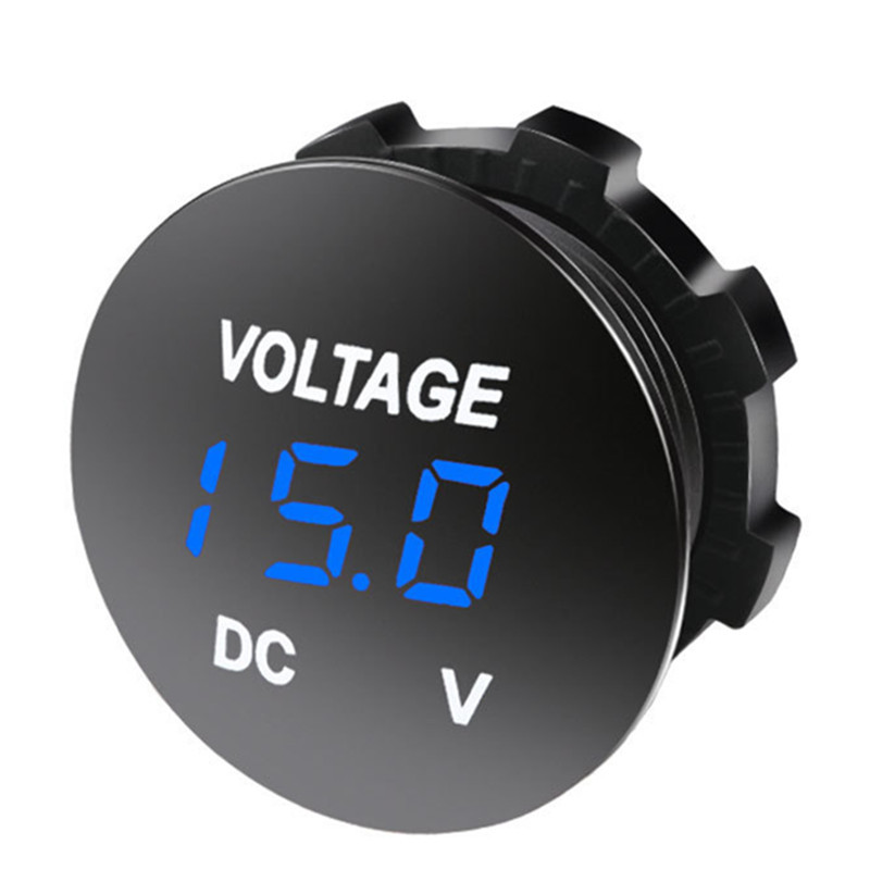 跨境厂家直供12-24V汽车电池直流光面数字电压显示表改装测量仪器