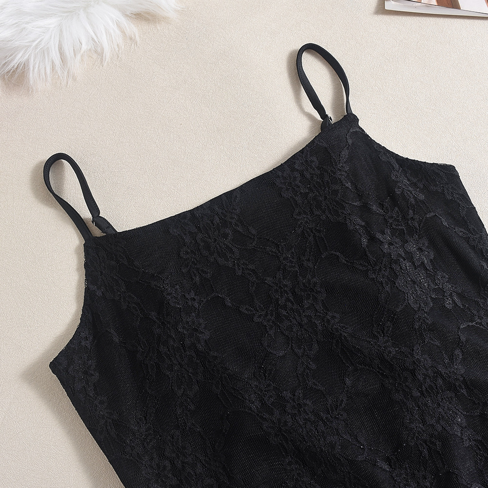 Sexy Fall Women Clothing Sling Stitching Sheer Cutout High Elasticity Jumpsuit