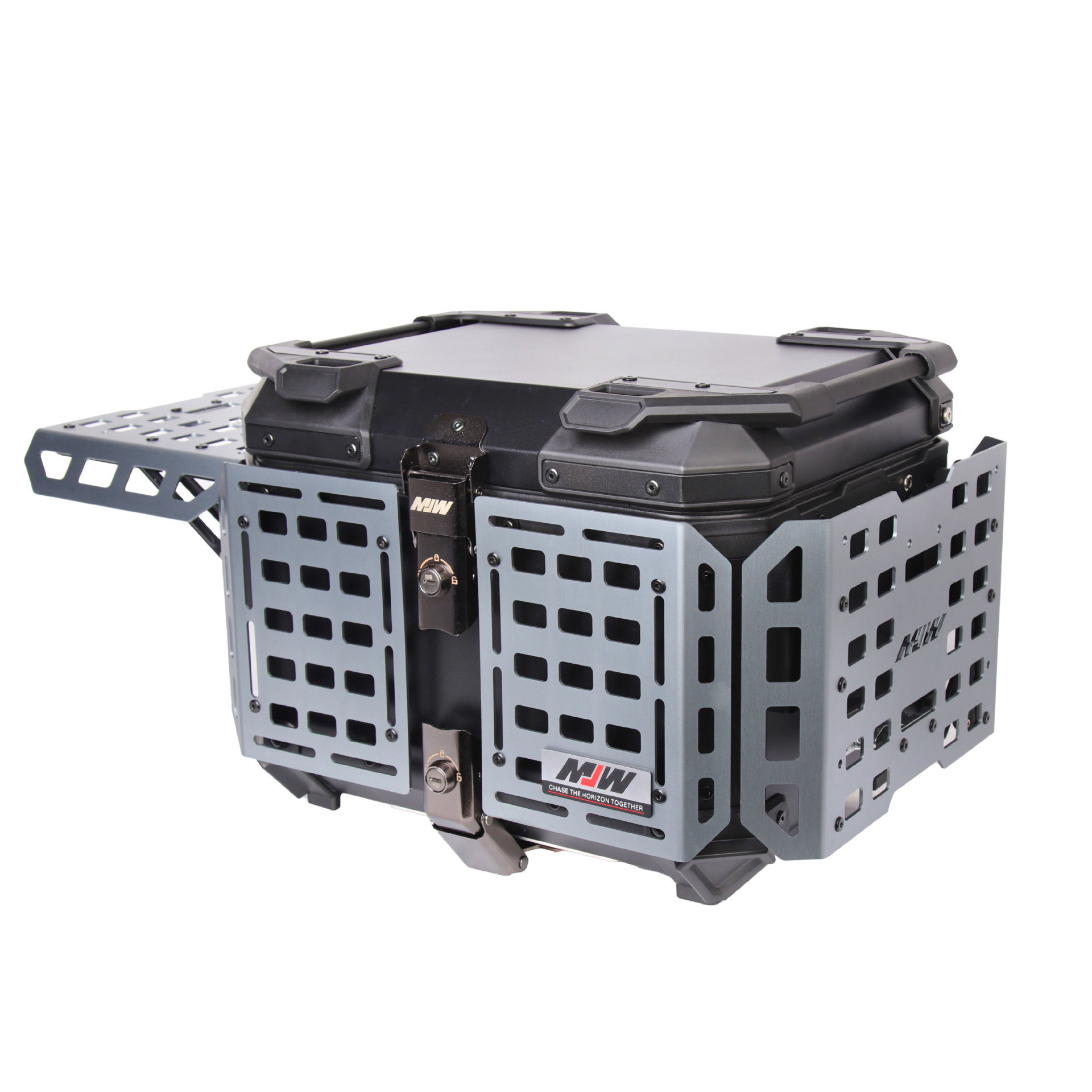 Fabricantes al por mayor motocicleta general 45L/55L caja trasera de aleación de aluminio de gran capacidad a prueba de caídas baúl de coche eléctrico