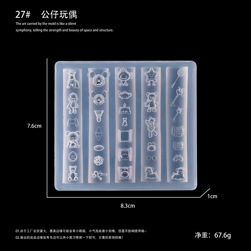 Nail Art 3D Molde de silicona suave Herramientas de tallado Bowknot Nail Art Relieve Joyería de epoxi Nail Art Molde de silicona