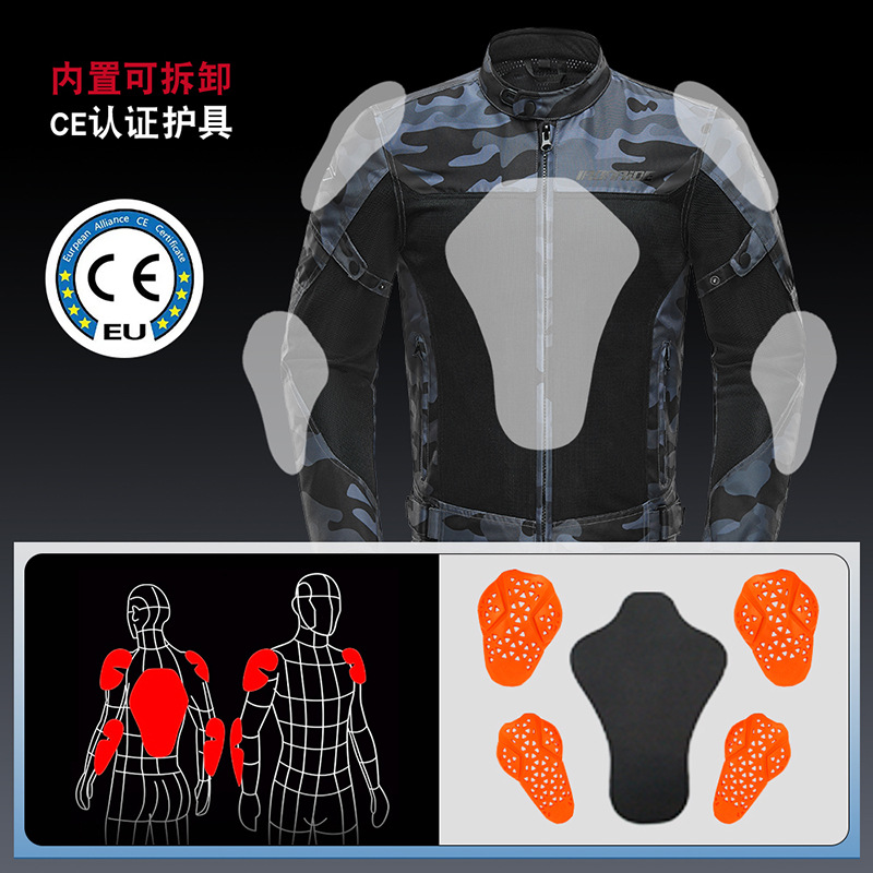 Ropa de ciclismo transpirable de verano, traje de carreras de manga larga de malla todoterreno de motocicleta, traje de tracción superior de motocicleta impermeable