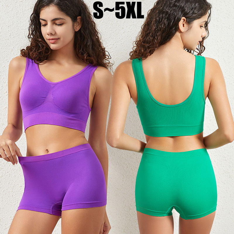 Women's underwear thin wireless comfortable push-up sports bra European and American plus size sexy beauty back yoga vest suit Women's underwear thin wireless comfortable push-up sports bra European and American plus size sexy beauty back yoga vest suit