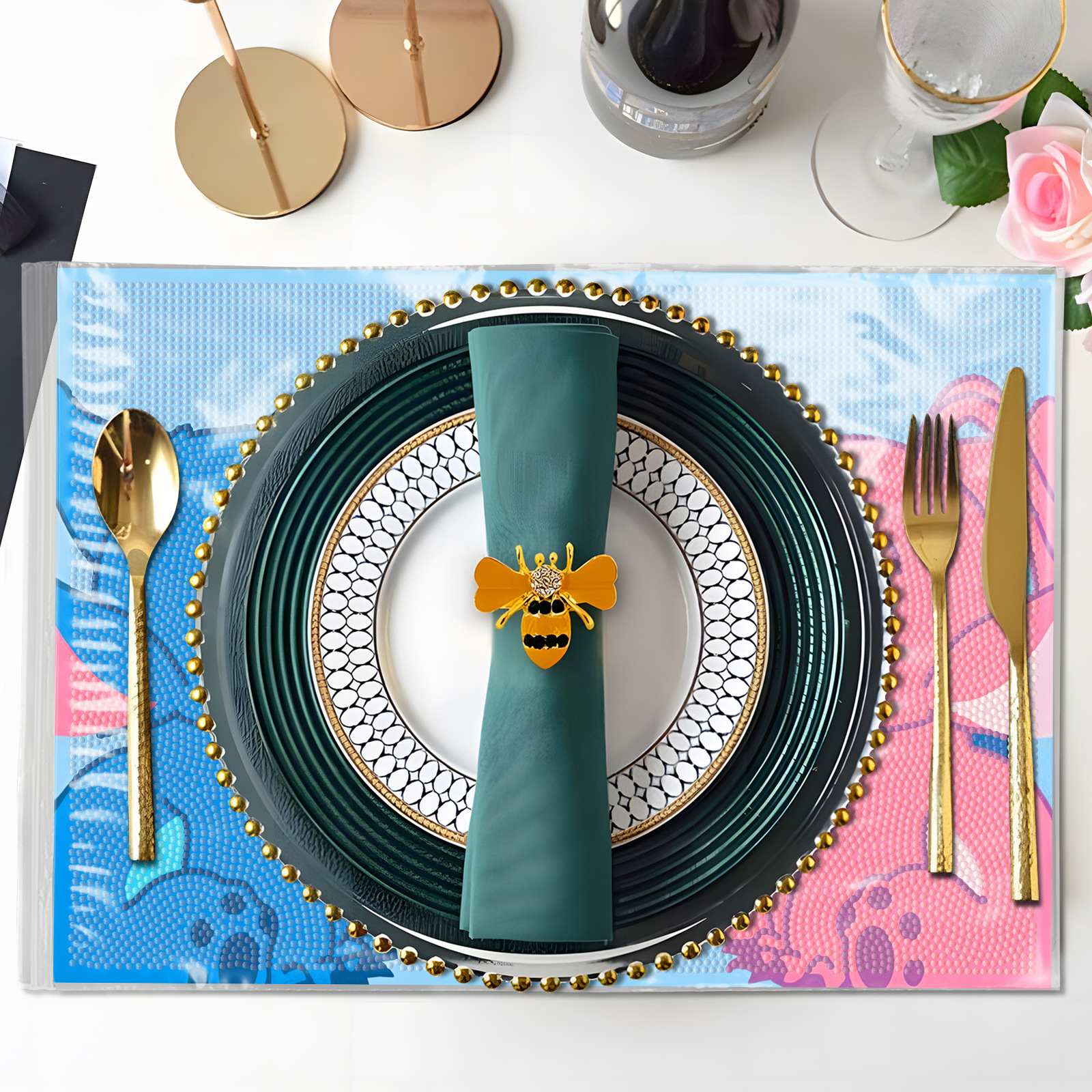 Pintura de diamantes alrededor de almohadillas de comedor dibujos animados Steely restaurante pinturas decorativas hechas a mano venta al por mayor transfronteriza