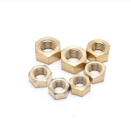 细牙六角黄铜螺母薄螺母细牙铜螺帽M10*1M12*1.5M12*1.25M16*1.5