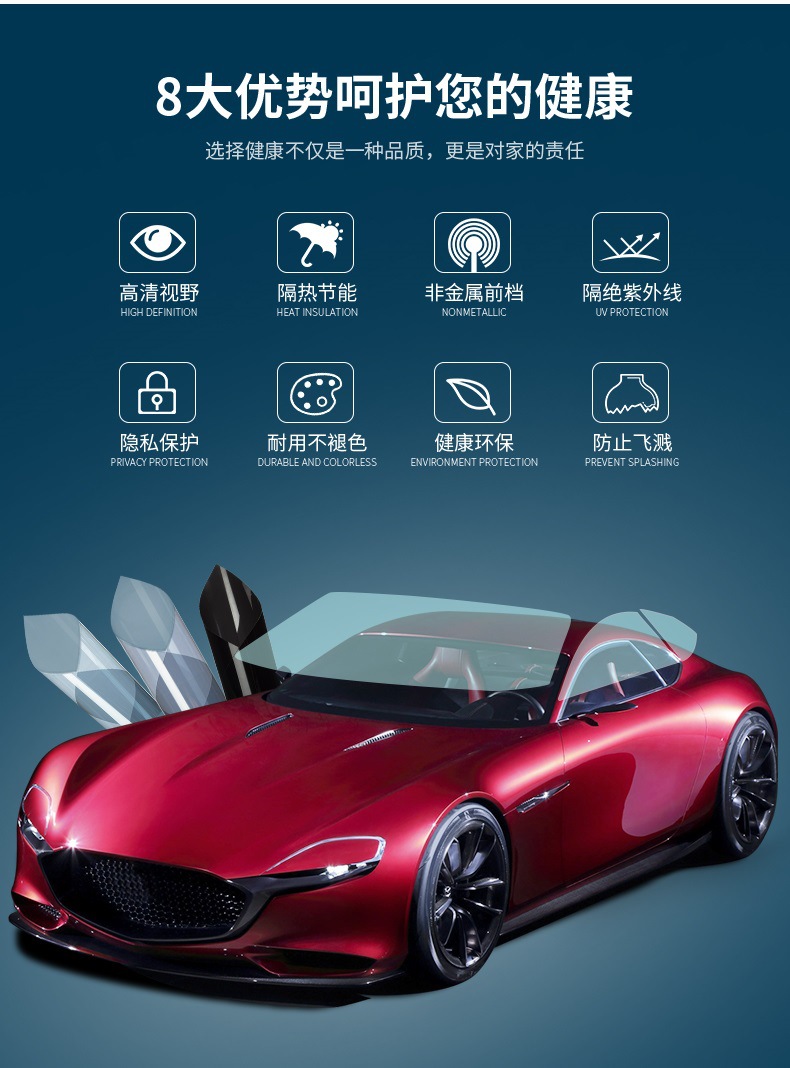 High-end film suitable for Hongqi HS5 car film full car sun heat insulation explosion-proof front windshield window privacy