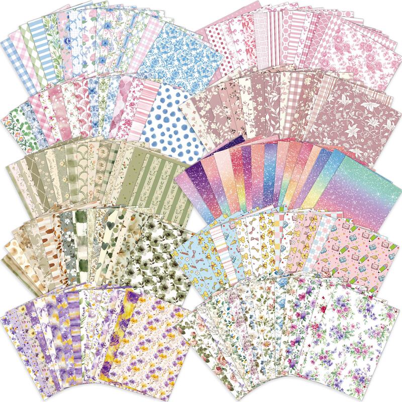 Cross-border scrapbook background paper, 30 sheets, colorful ins-style junk journal newspaper decorative background, new product for journaling Cross-border scrapbook background paper, 30 sheets, colorful ins-style junk journal newspaper decorative background, new product for journaling