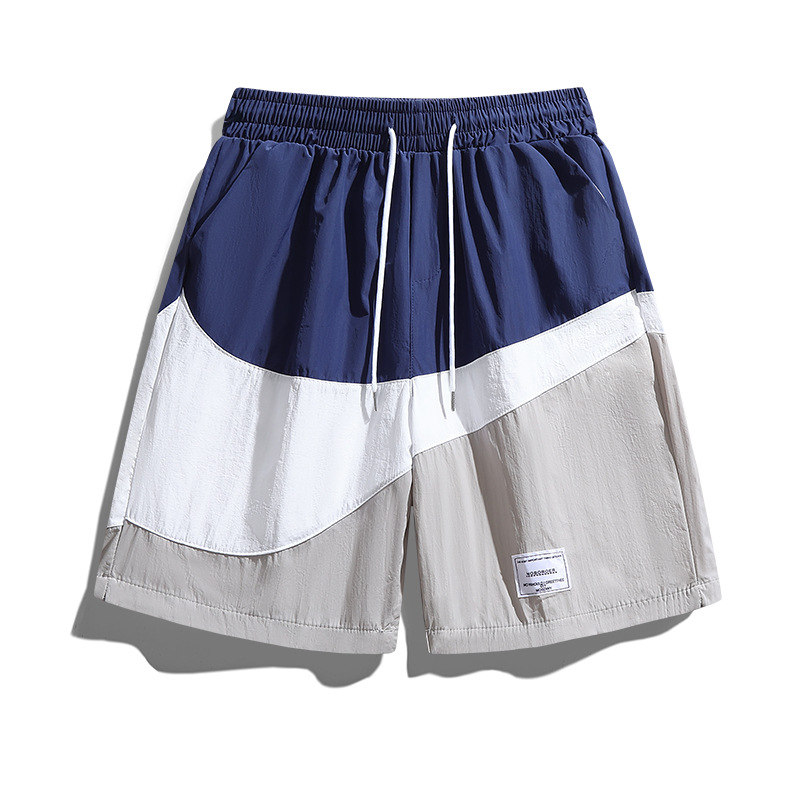 Verano de 2025 nuevos pantalones cortos de trabajo estadounidenses varones de verano de moda japonesa sueltos recto ocio rápido secado cinco puntos