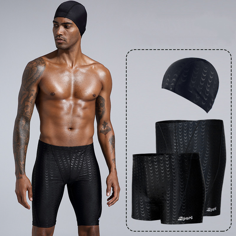 Factory swimming trunks men's five quick-drying swimming trunks men's swimsuit swimming equipment imitation shark skin swimming cap swimming goggles suit