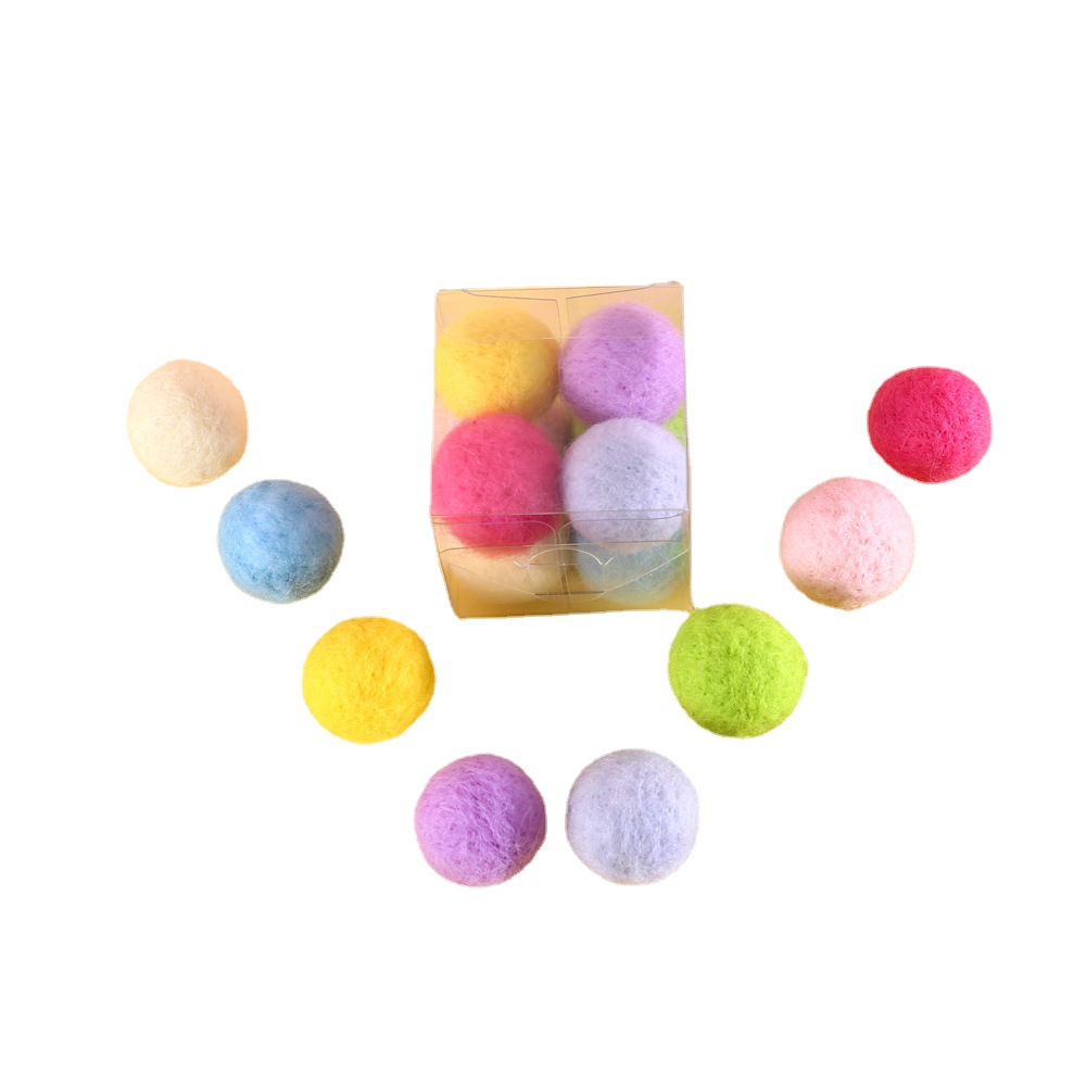 Mascota gato de lana de fieltro colorido 3CM mudo Bola de juguete interactivo auto-Hola Internet celebridad de entrenamiento de juguete caja de regalo traje
