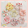Brand fruit student pleated skirt, Japanese retro hair accessory, hair rope, Korean style, floral print, french style