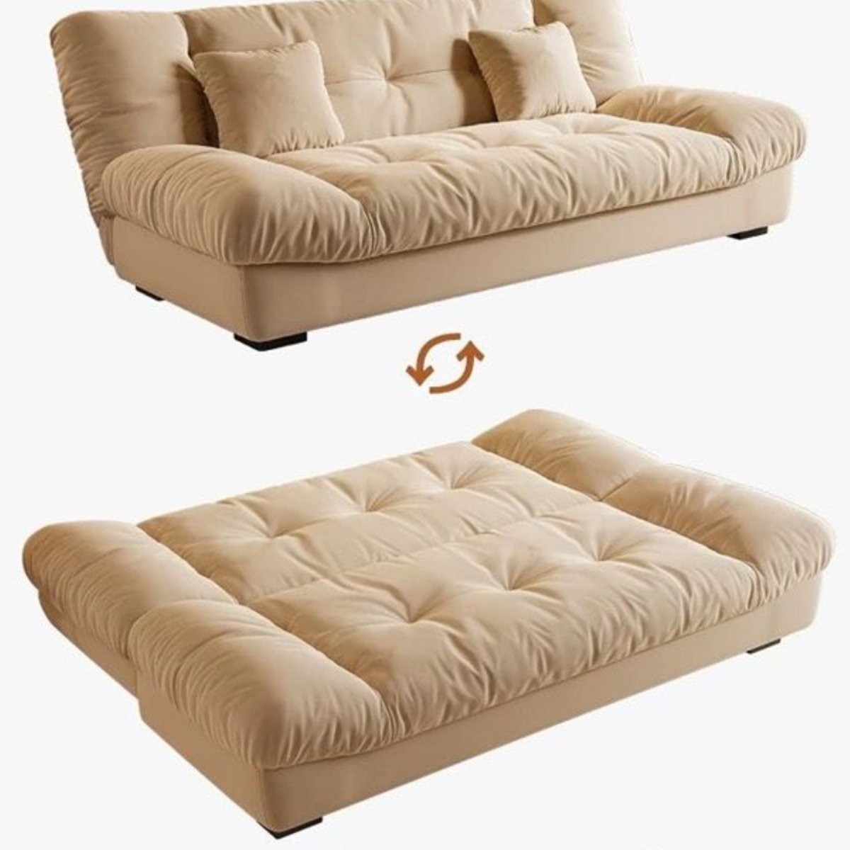 Cloud Sofa Bed Foldable Dual-Purpose Modern Simple Living Room Rental House Small Apartment Internet Celebrity Style Cream Style Sofa
