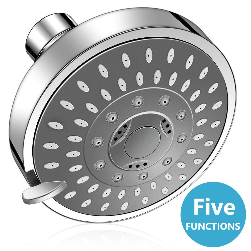 Amazon American-Style 4inch Concealed Five-Setting Water-Saving Small Overhead Shower Head for Bathhouse and Hotel Use