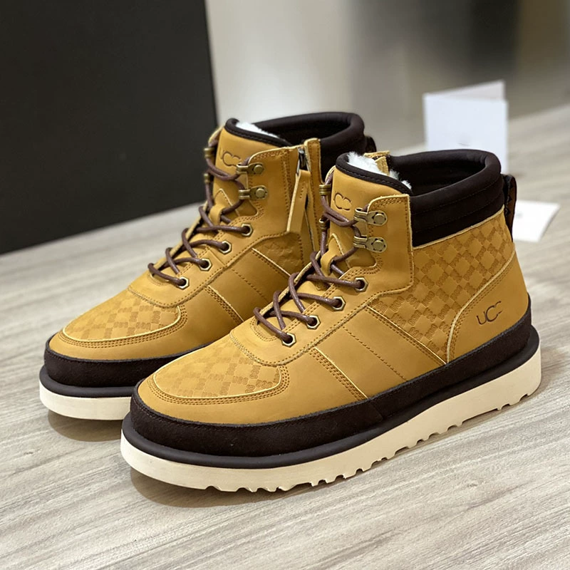 Зимние снежные ботинки 2025, новый модный бренд, меховые, с флисовой подкладкой, утолщенные, теплые, короткие ботинки, нескользящие, износостойкие, высокие.