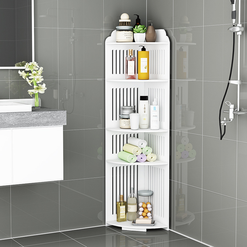 Cuarto de baño estante de almacenamiento creativo hogar inodoro estante de almacenamiento de esquina Punch-libre inodoro multi-capa de almacenamiento