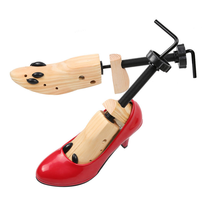 Los zapatos de madera ajustables de los hombres y de las mujeres del expansor del zapato del pino apoyan la ayuda grande de la extensión que forma los zapatos planos grandes del alto talón