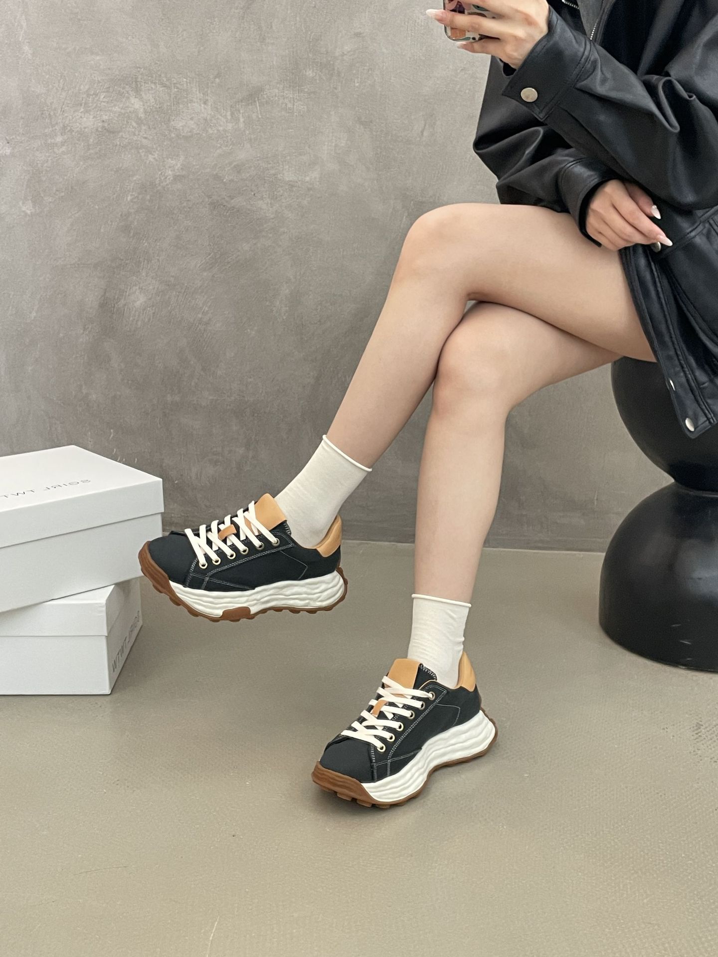 SGIRL TWTW High-End Design Casual For Women 2025 Thick-Soled Forrest Gump Dissolving Sports Versatile Dad Shoes_vogvips.com