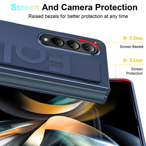 Applicable for Samsung Z Fold4 phone case, elastic band integrated flip cover for foldable screen Fold5 anti-slip protective case