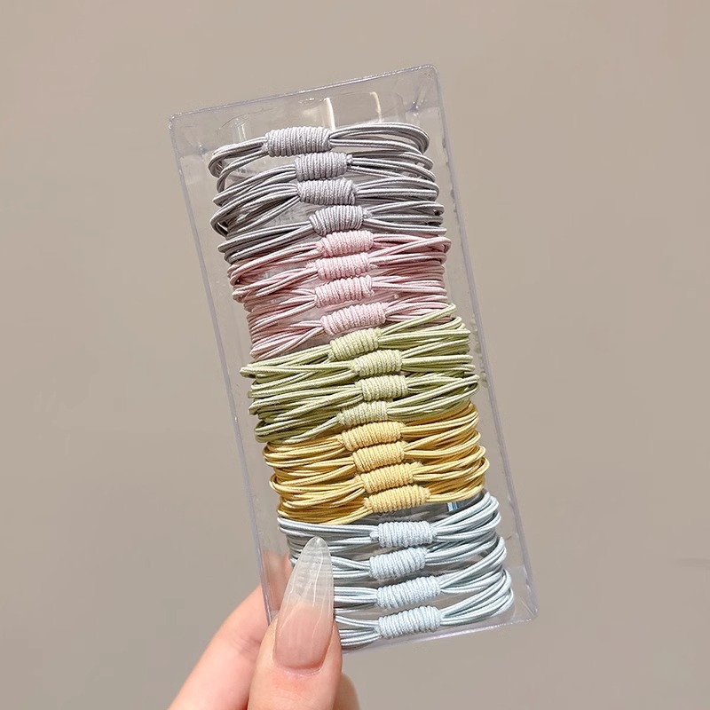 Cuerdas de cabeza de alta sensación multi-círculo de goma cuerdas de cabello de cabello de cola de caballo de alto anillo de cabello de alta elasticidad cubierta de cuero al por mayor