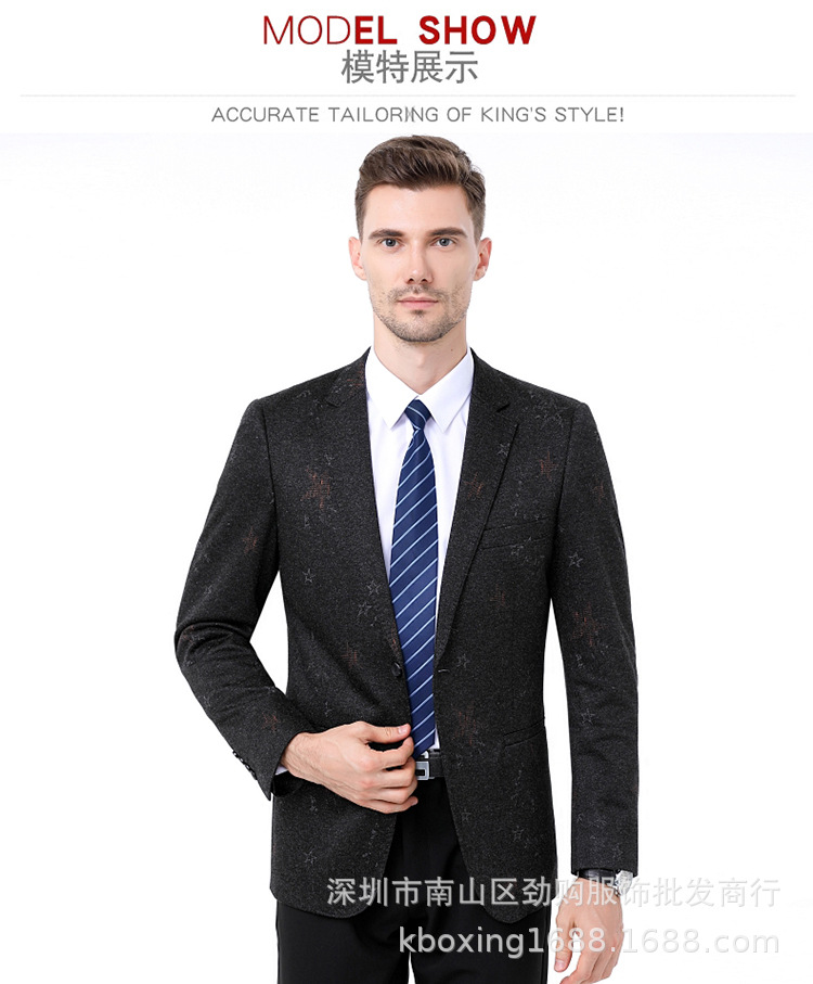 男裝2020秋冬季休閑單西外套中年時尚男士爸爸羊毛西裝壹件代發