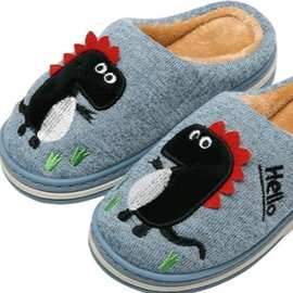 跨境新款Dinosaur cotton slippers舒适家居可爱恐龙毛绒家居拖鞋